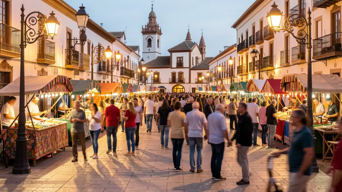 Imagen genérica de una feria tradicional andaluza con música y ambiente festivo.