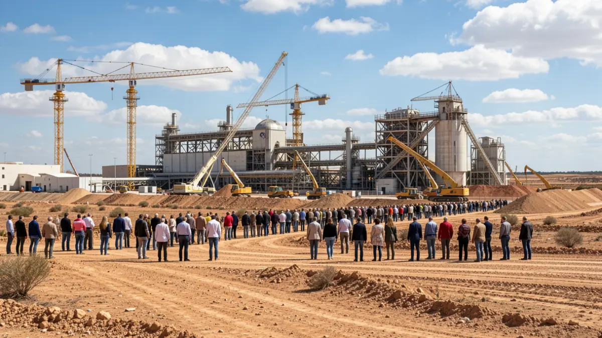 Image of an industrial plant construction site in Andalusia.