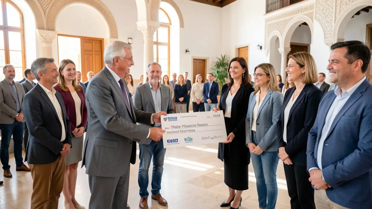Entrega de recaudación solidaria a las AMPAS de Bailén en el Ayuntamiento.