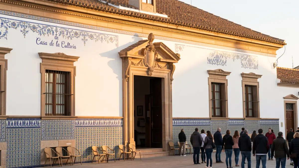 Facade of the Casa de la Cultura in Bailén during the afternoon.