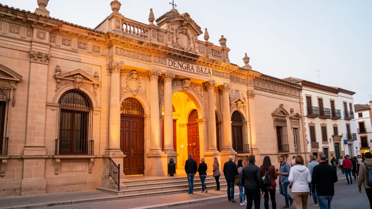 Facade of the Dengra theatre in Baza.