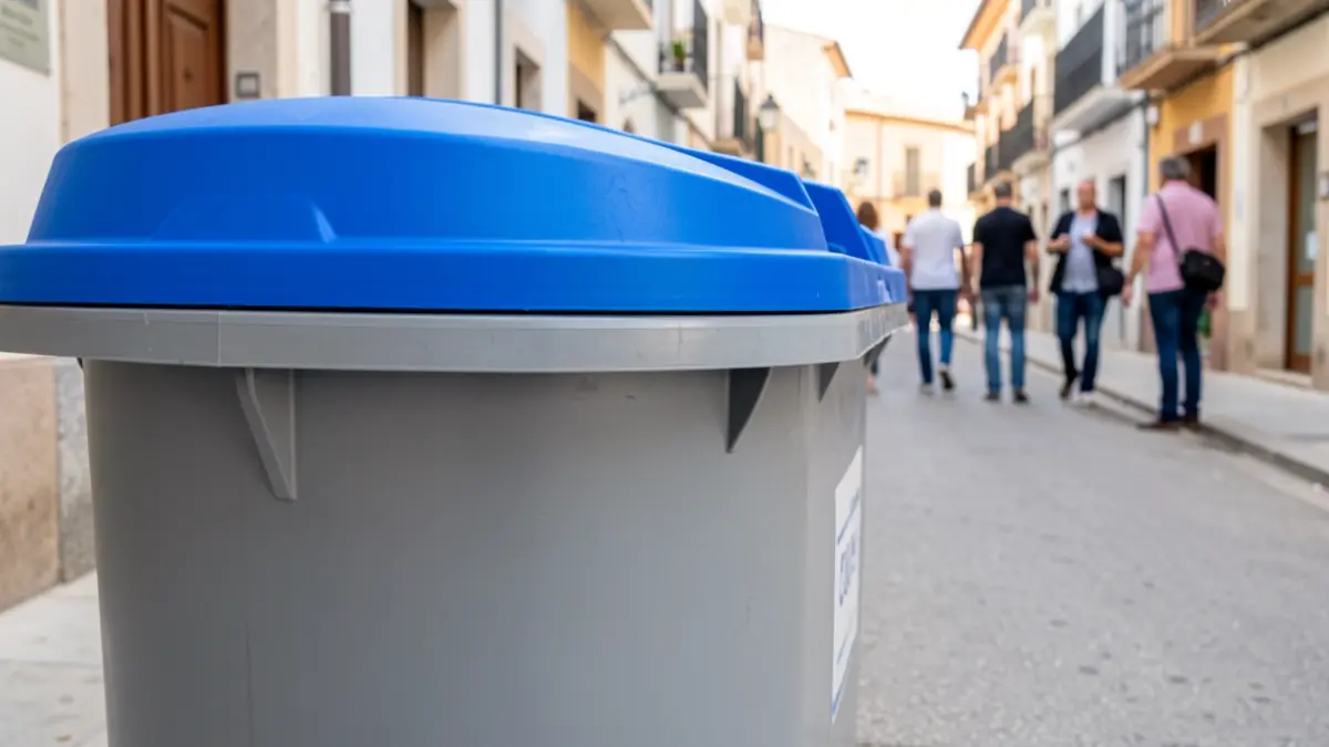 Image of a new urban waste container on a street in Cabra.