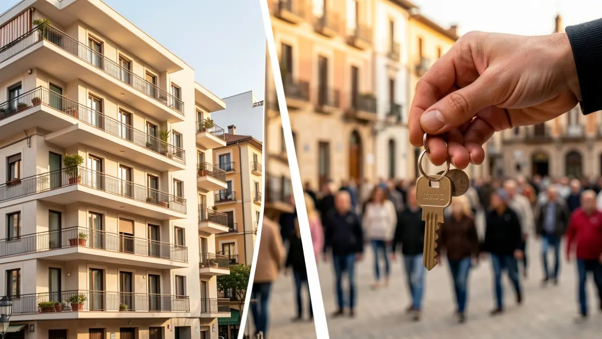 Image of affordable housing and keys.