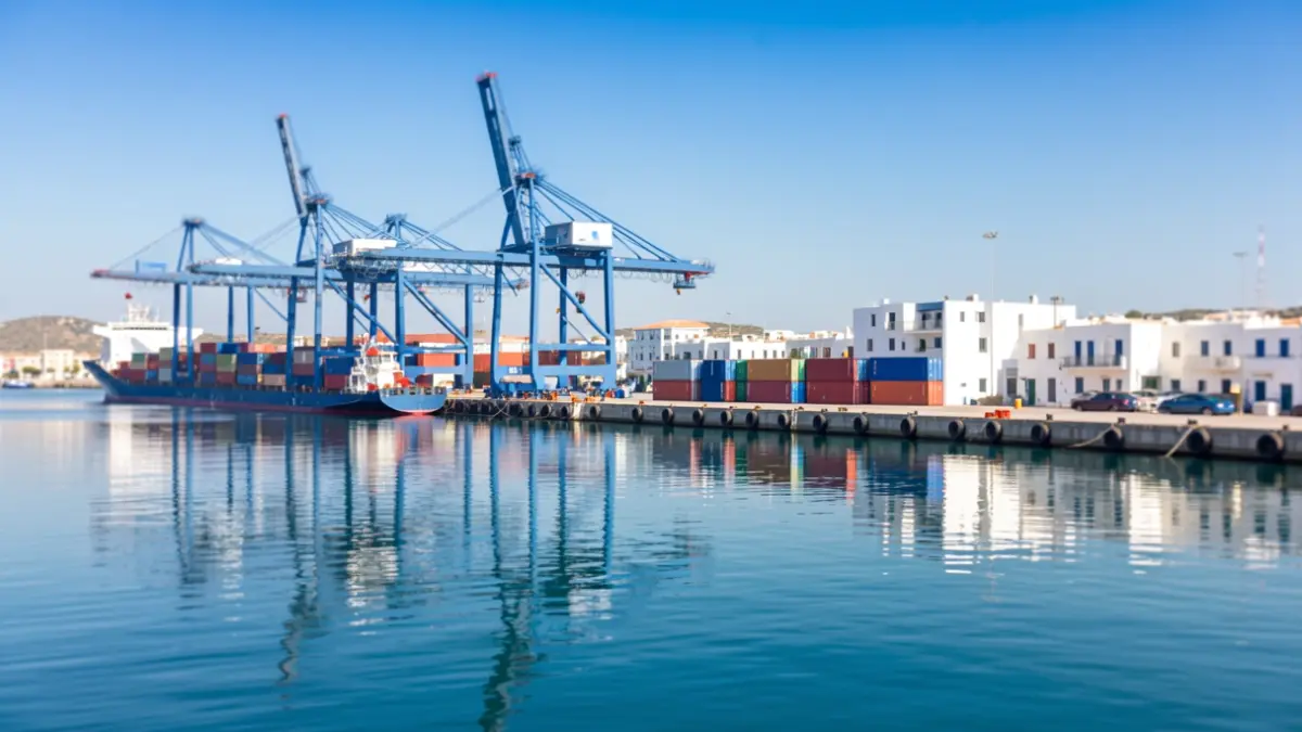 Generic image of modern port facilities in Almería.