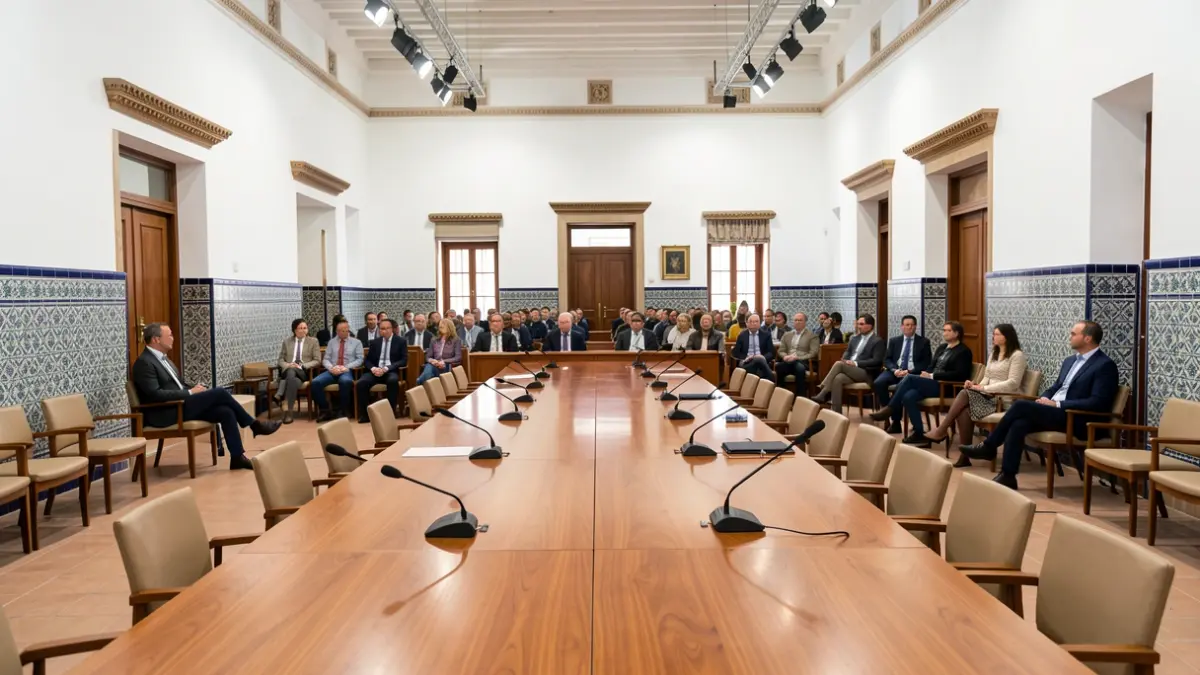 Generic image of the plenary hall of an Andalusian town hall.