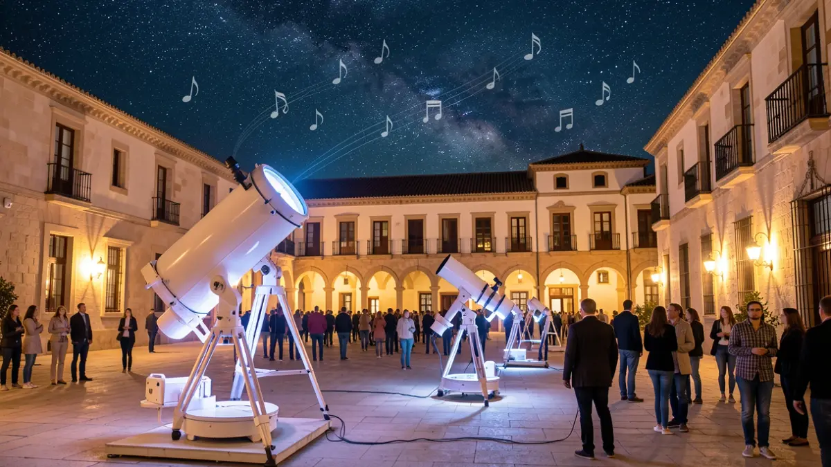 Noche Europea de los Investigadores en el Campus Alameda del Obispo de Córdoba, combinando ciencia y música bajo las estrellas.