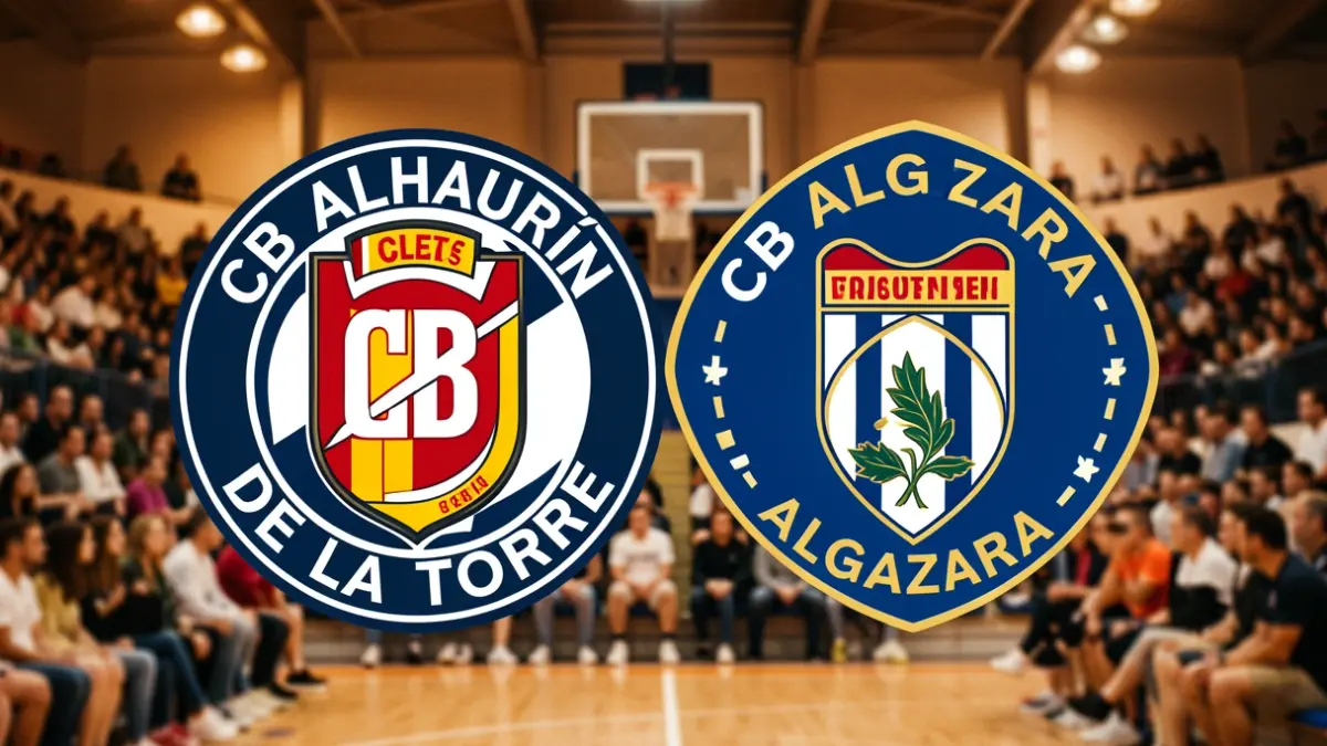 Logotipos de los clubes de baloncesto CB Alhaurín de la Torre y CB Algazara uniéndose.