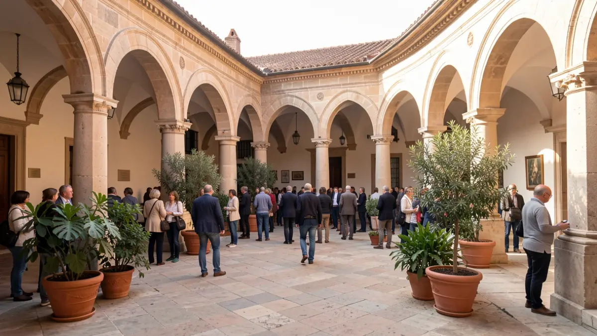The cloister patio of the Faculty of Law and Economic and Business Sciences of the University of Córdoba.