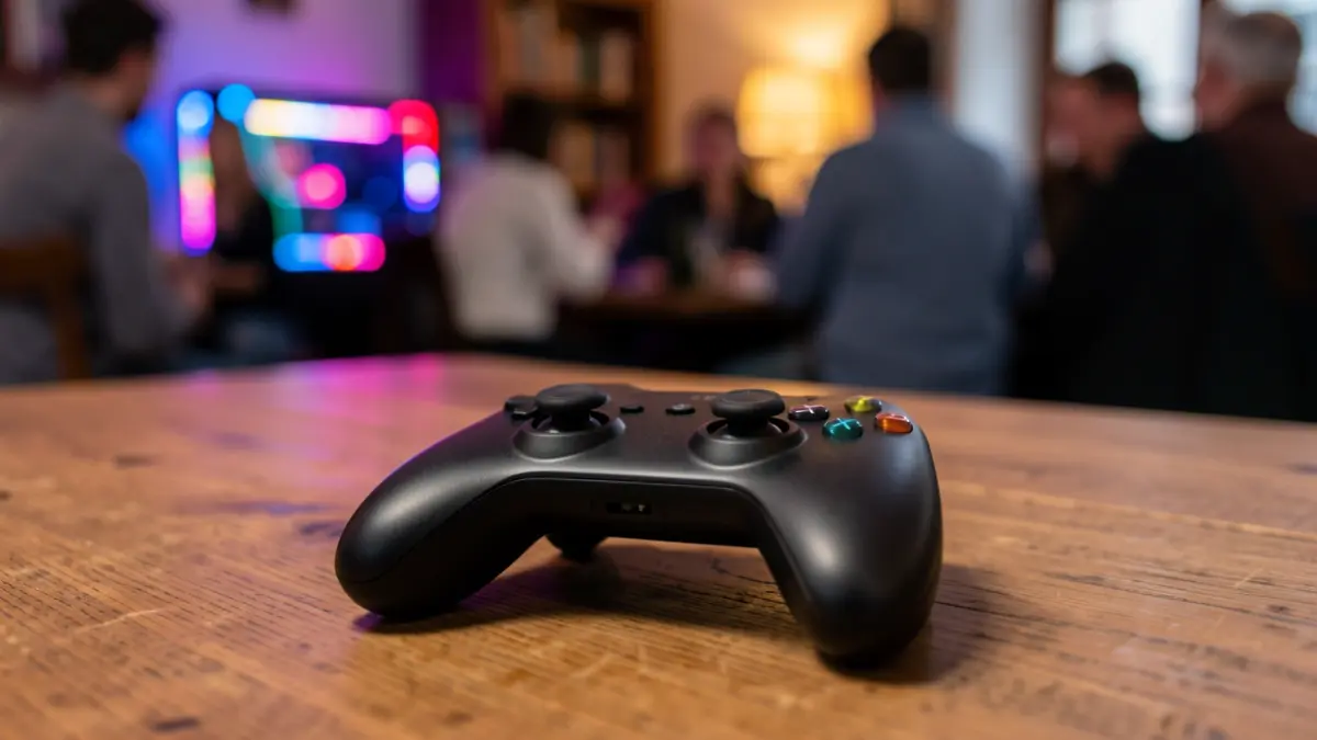 Imagen genérica de un mando de videojuegos con luces LED de fondo.
