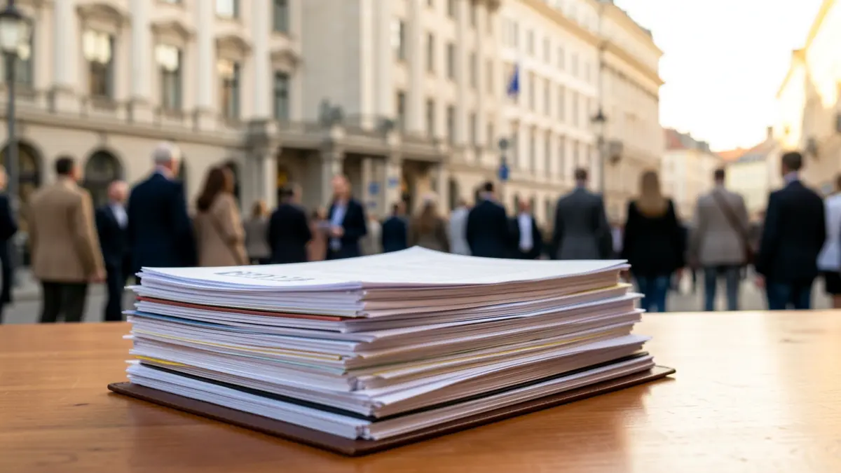 Generic image of administrative documents in a municipal office.