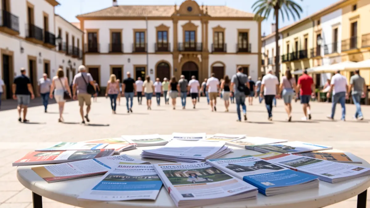 Informational table of the Association of Relatives of Alzheimer's Patients La Aurora in a public square.