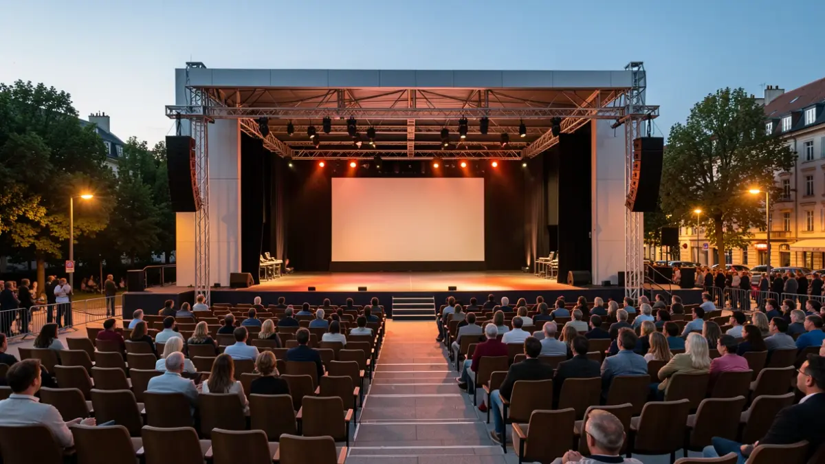 Generic image of an outdoor theatre at dusk.