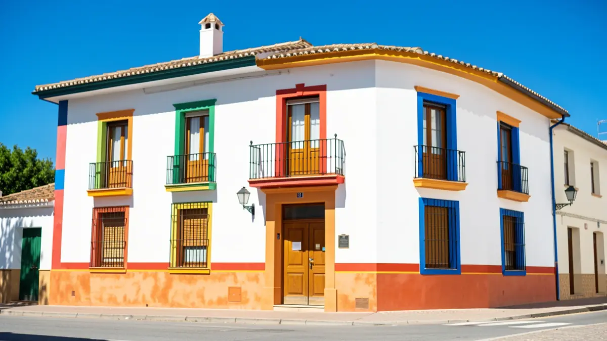 Facade of the Marqués de Guadalcázar school with recent improvements.