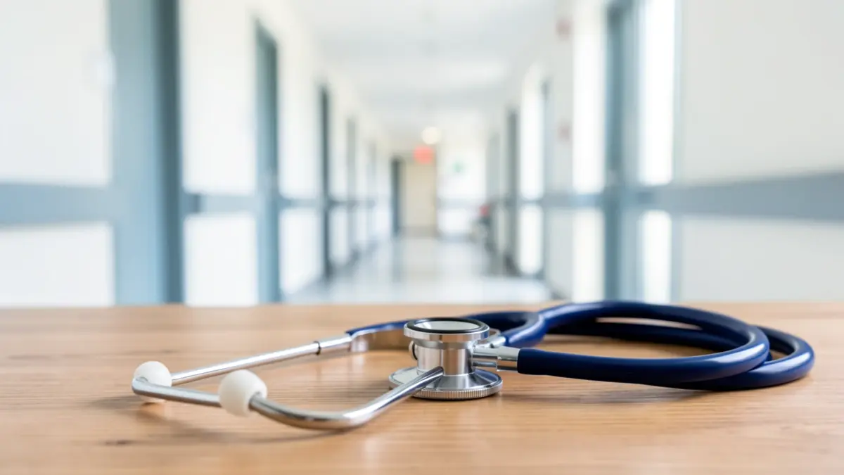 Imagen genérica de un estetoscopio en un entorno hospitalario.