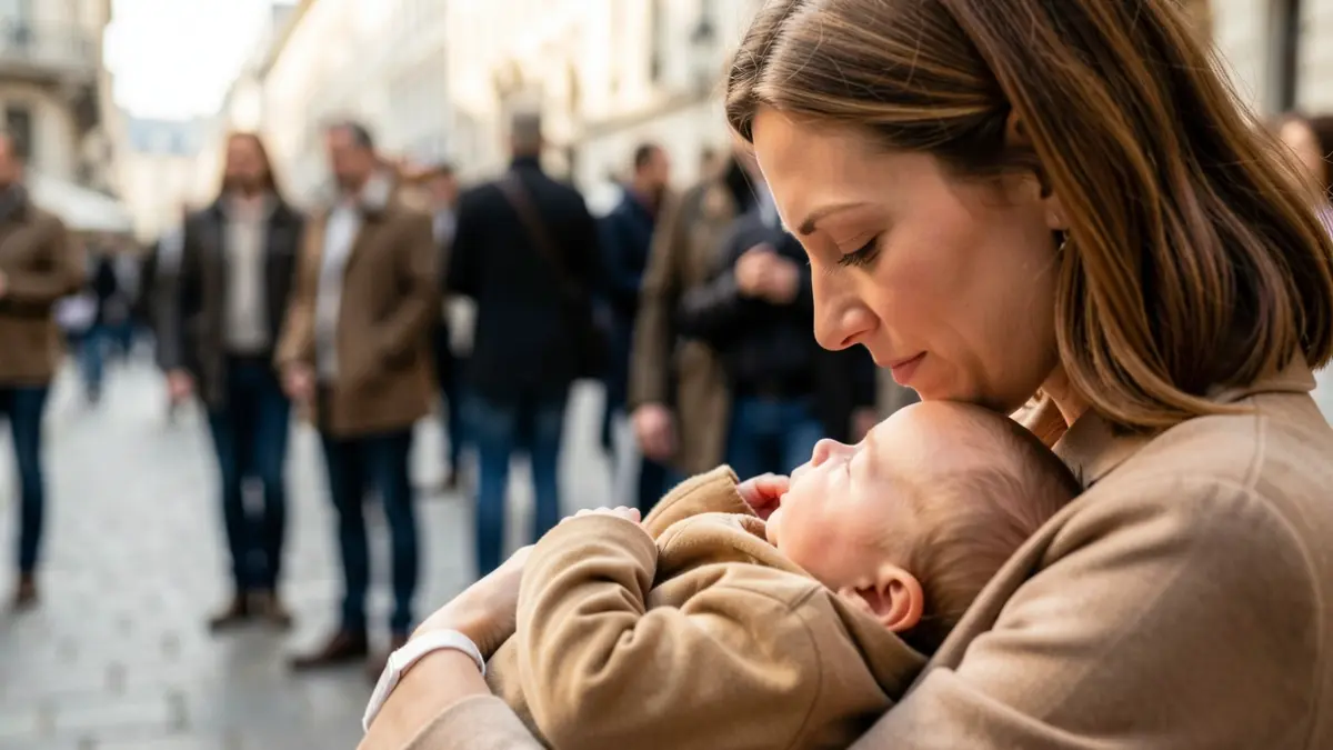 Imagen de una madre amamantando a su bebé en un ambiente cálido y tierno.