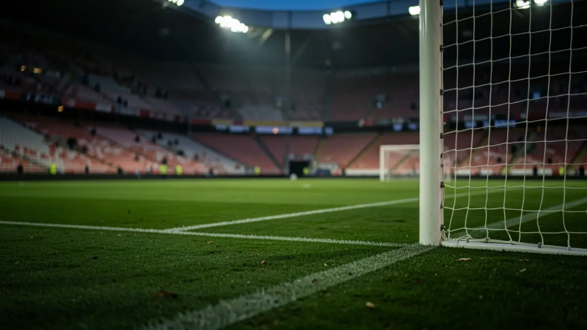 Generic image of an empty football stadium at dusk.