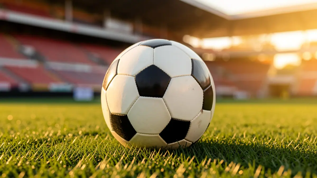 Imagen genérica de un balón de fútbol sobre el césped de un estadio.