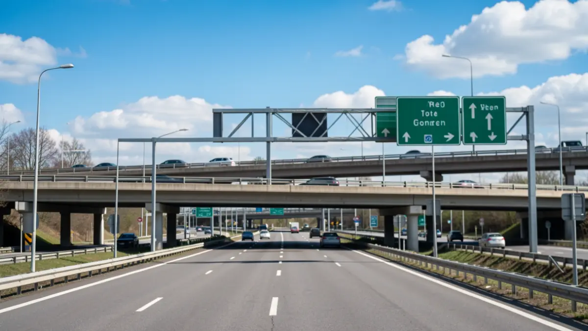 Imagen genérica de una infraestructura de carreteras con varios carriles y señales.