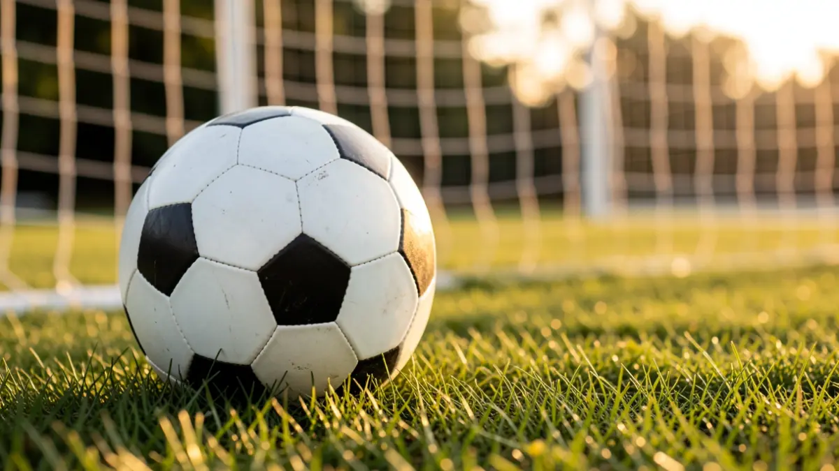 Generic image of a soccer ball on grass.