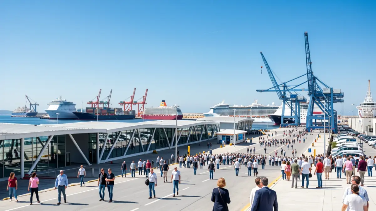 Instalaciones portuarias modernas con terminal exclusiva para cruceros en Almería.