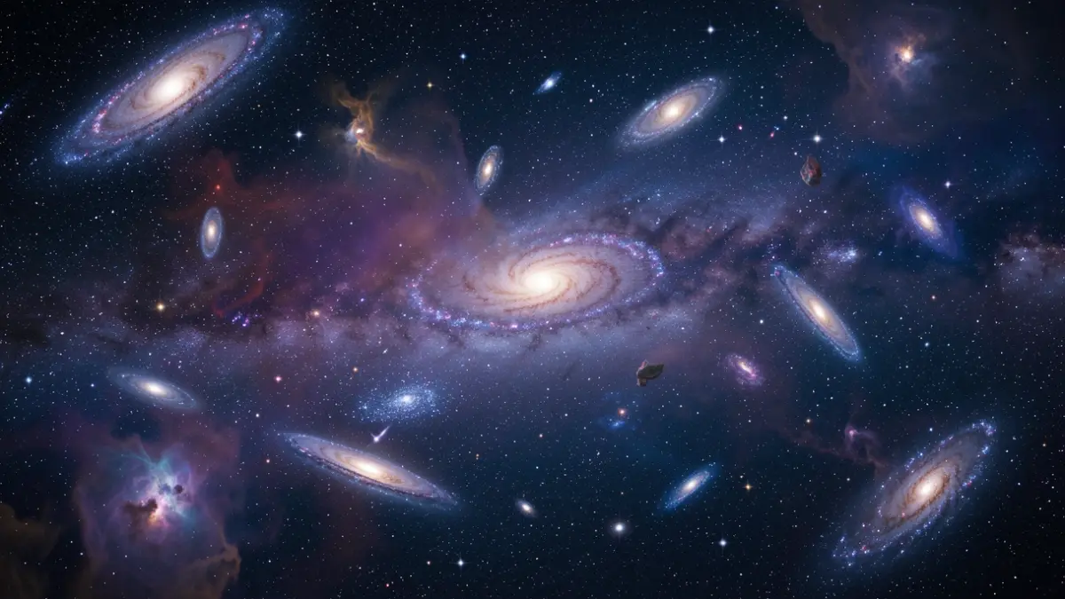 Generic image of the cosmos with galaxies and nebulae.