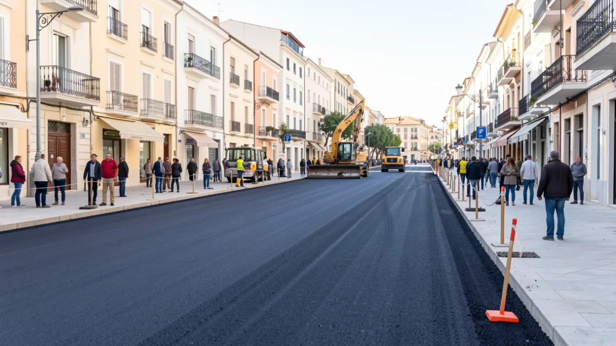 Generic image of asphalt paving work on an avenue.