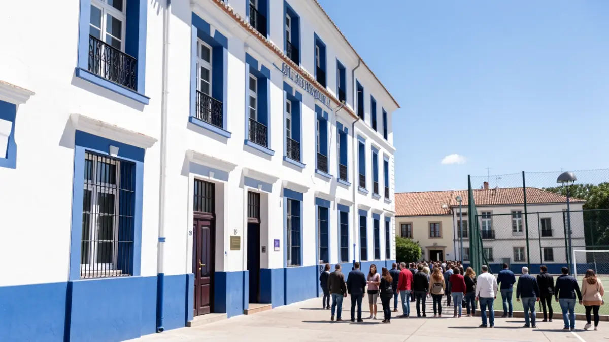 Fachada genérica de un centro educativo público andaluz.