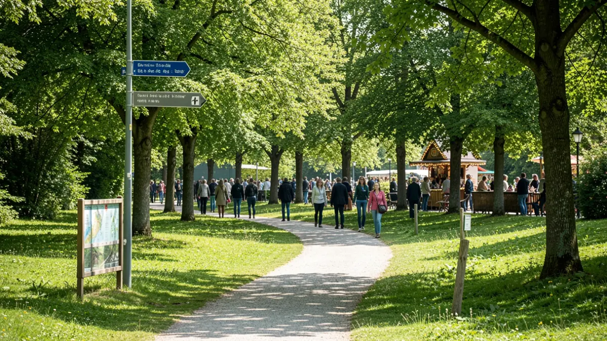 Generic image of a trail in a natural park with signage.