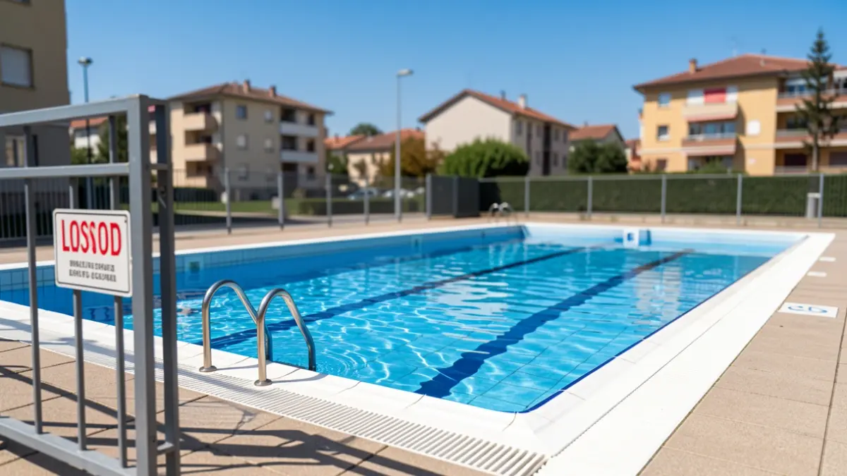 Imagen genérica de una piscina municipal cerrada al final de la temporada de verano.