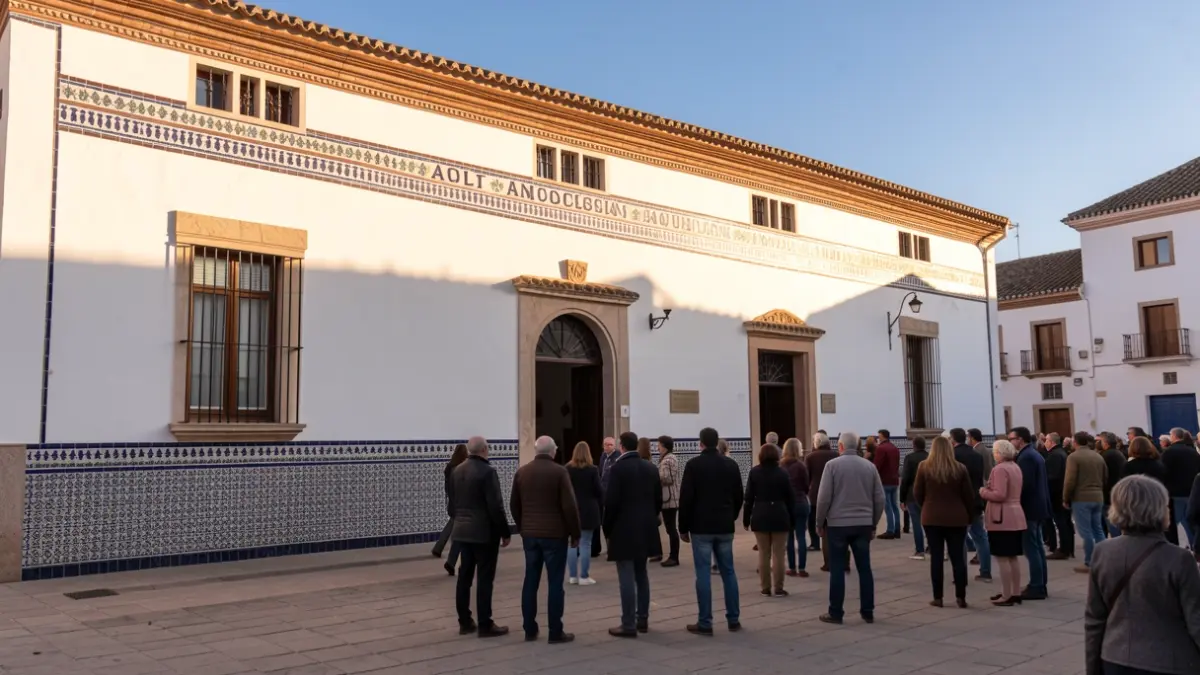 Facade of an adult education center in Guillena.