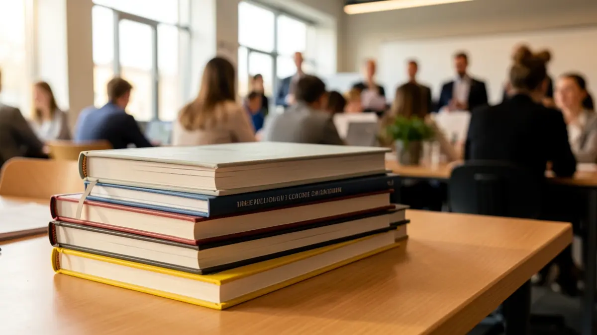 Generic image of books and study materials on a desk.