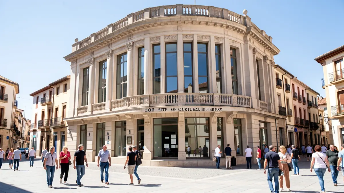 Fachada del 'Capricho de Cotrina', una joya modernista en Los Santos de Maimona, Badajoz.