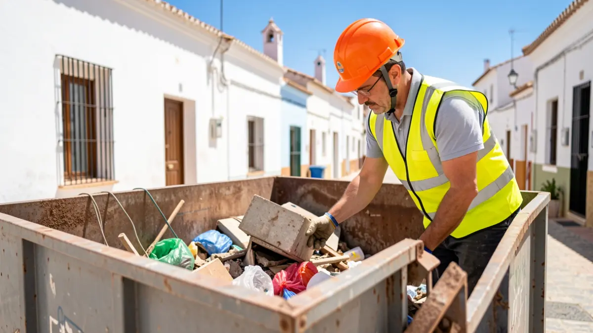 Trabajador municipal herido al reparar un contenedor de escombros en Peligros.