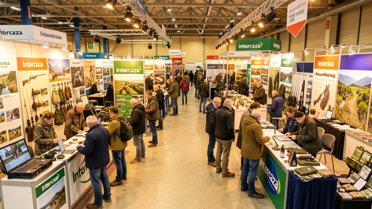 Image of the Intercaza fair in Cordoba, with exhibitors and visitors.