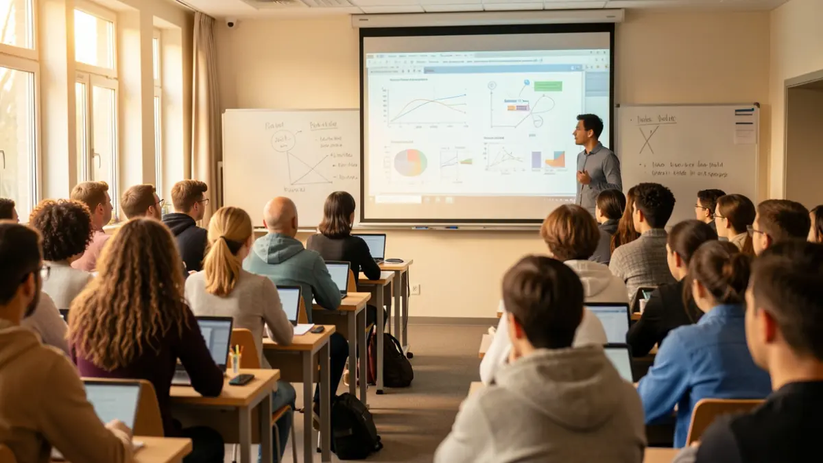 Imagen genérica de estudiantes en una clase de ciencia.
