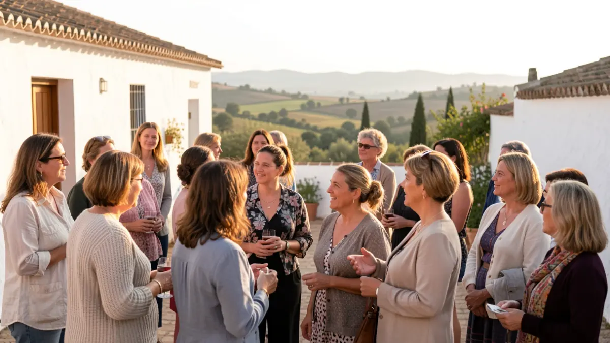 Image of rural women in Andalusia celebrating coexistence and equality.