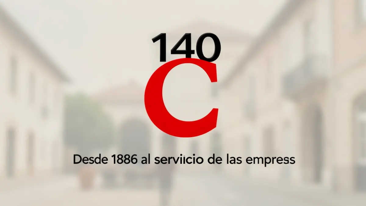 Commemorative logo for the 140th anniversary of the Chamber of Commerce of Córdoba.