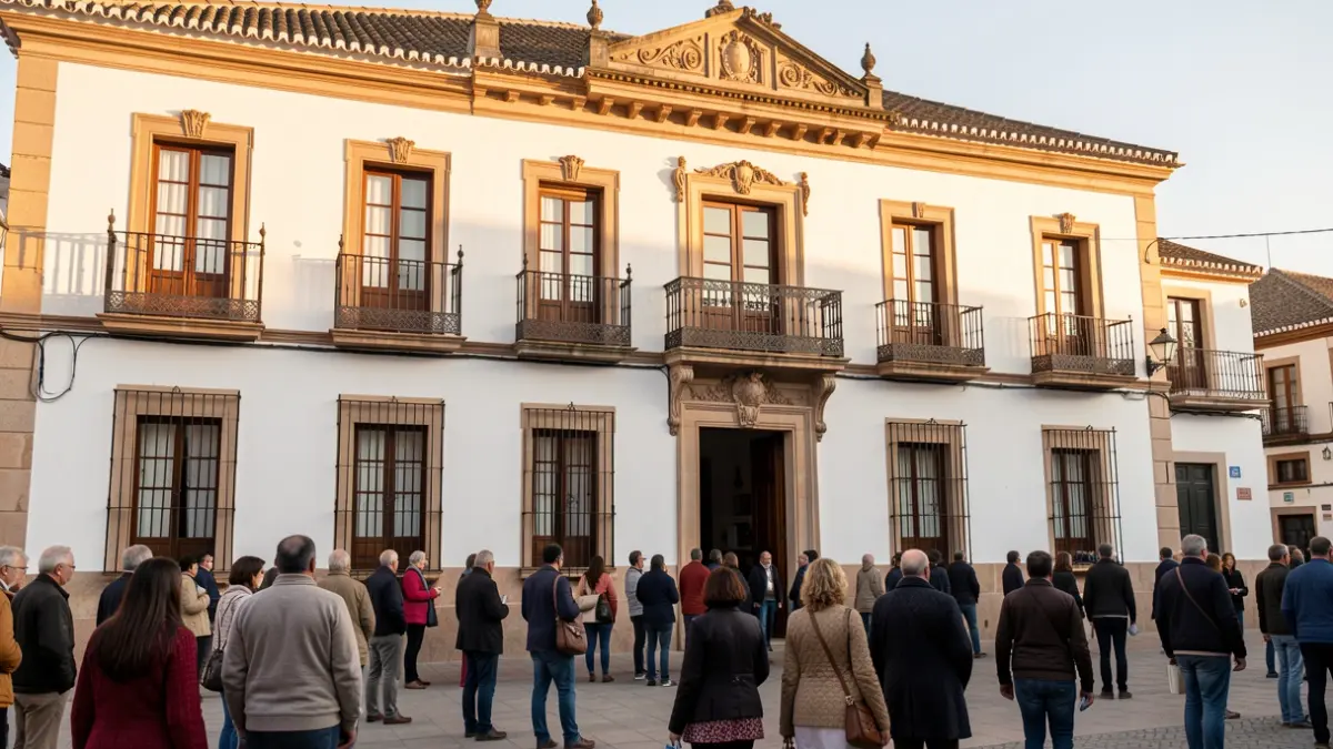 Facade of the Casa de la Cultura in Bailén with Andalusian architecture.