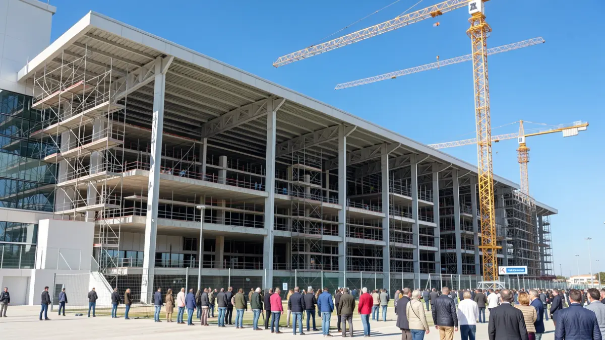 Image of the construction of a sports complex in Vera, Almería.