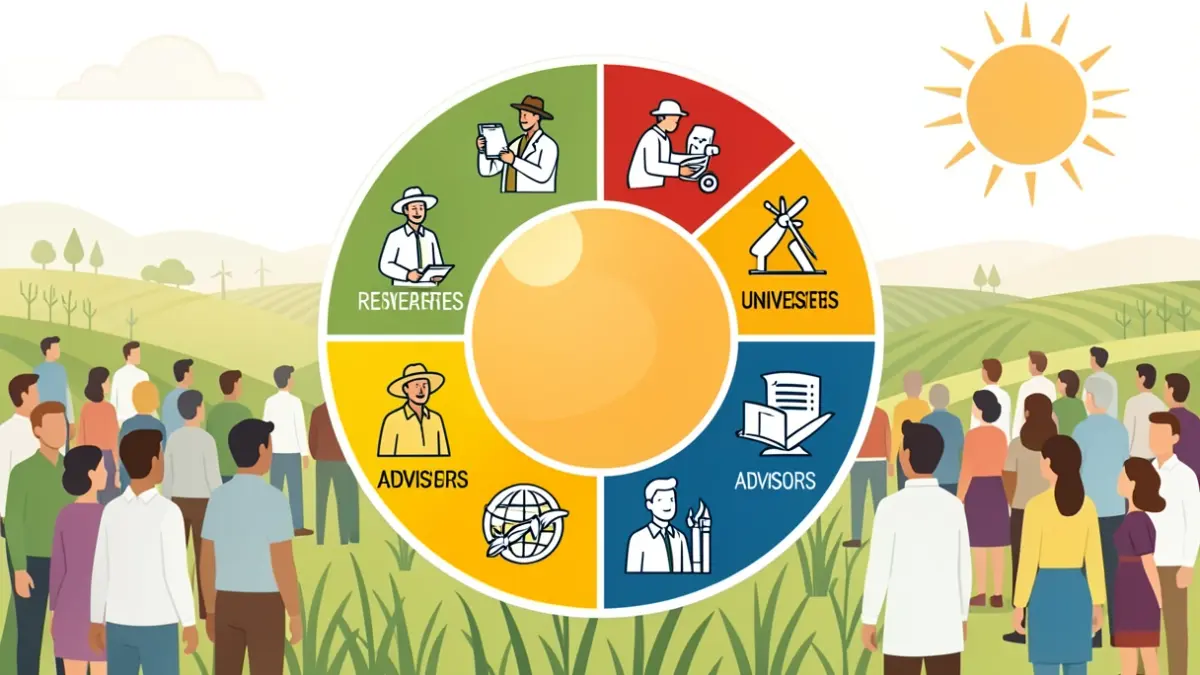 Imagen genérica de una rueda de colaboración para la innovación agroalimentaria.