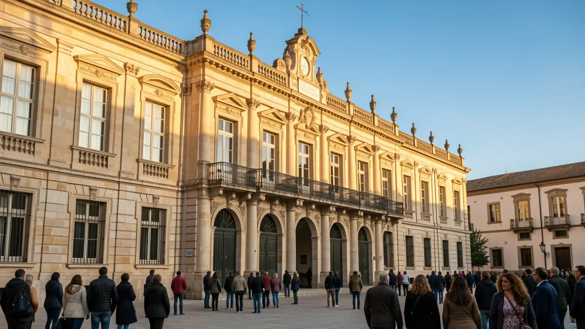 Fachada del edificio de la Antigua Escuela de Magisterio de la Universidad de Jaén.