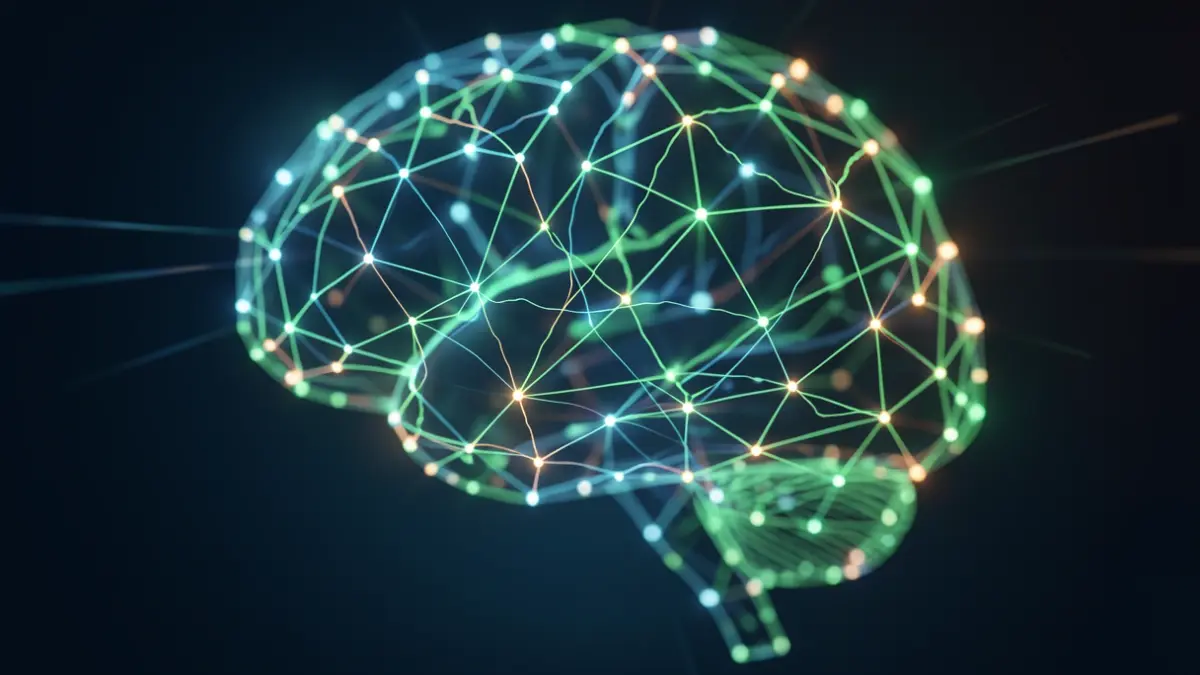 Abstract representation of neural networks and brain electrical activity.