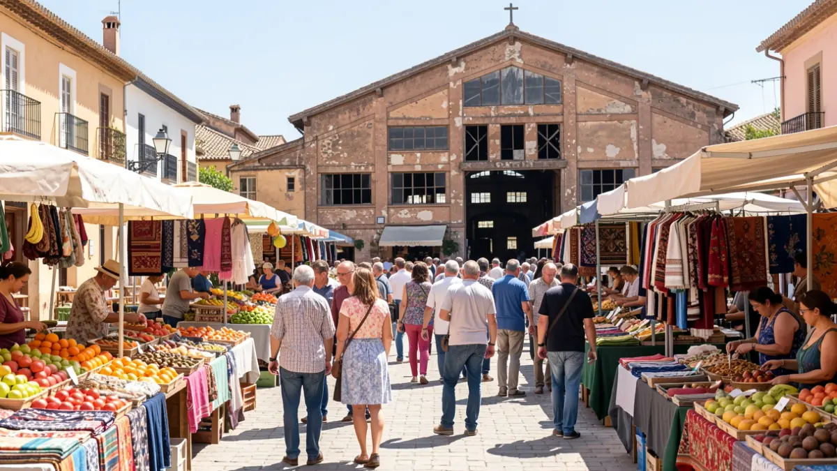 Baza's weekly market at the old train station.