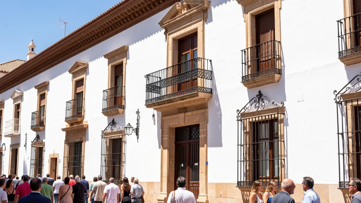 Fachada del Ayuntamiento de Lucena con arquitectura andaluza.