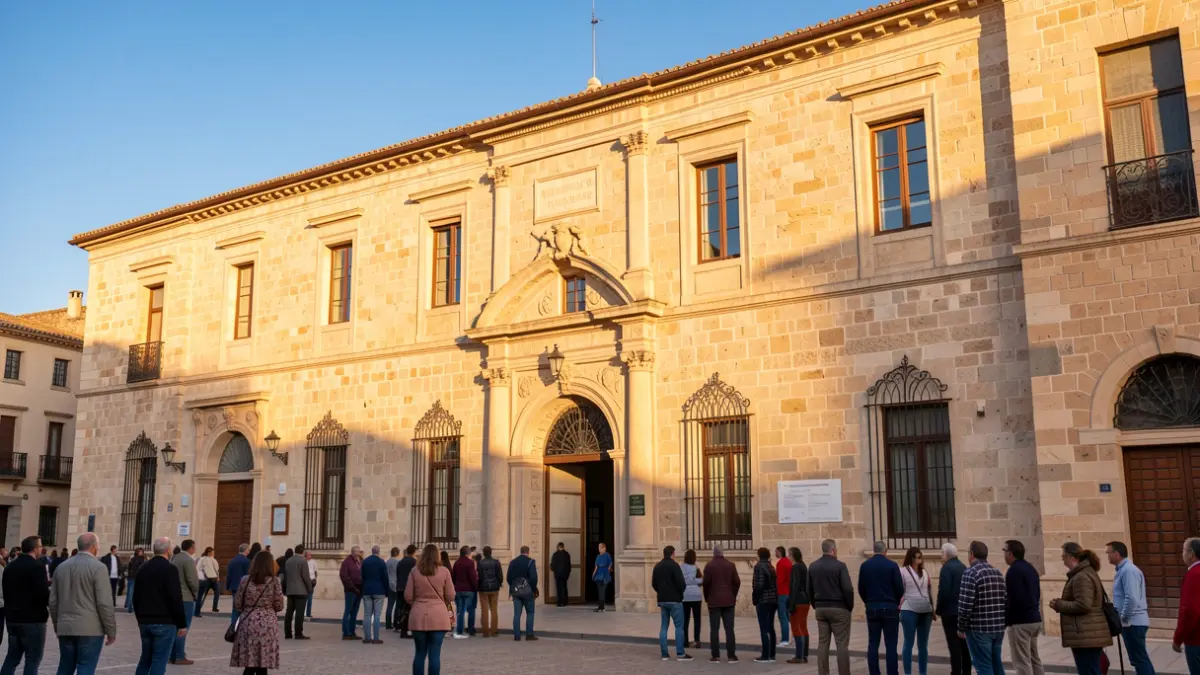 Fachada del IES Marqués de Comares en Lucena, celebrando su 75 aniversario.