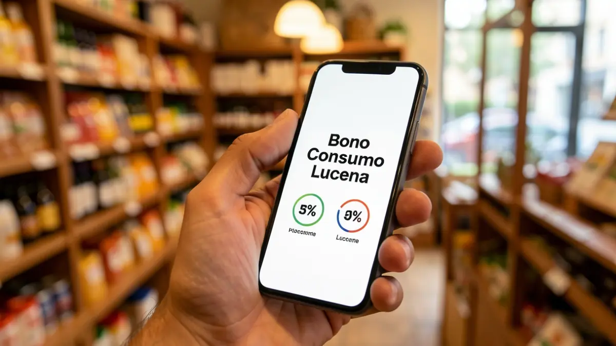 Imagen de un bono de consumo digital en un teléfono móvil.