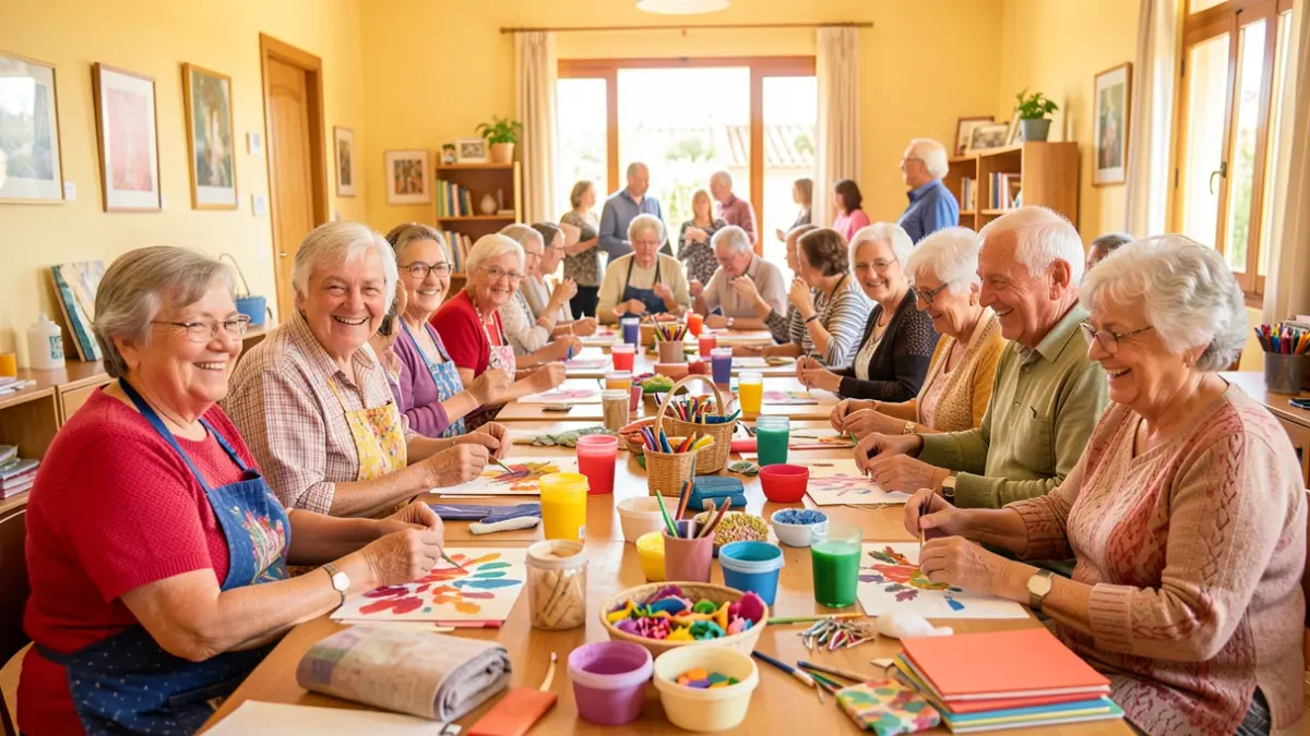 Imagen genérica de personas mayores participando en un taller de manualidades.