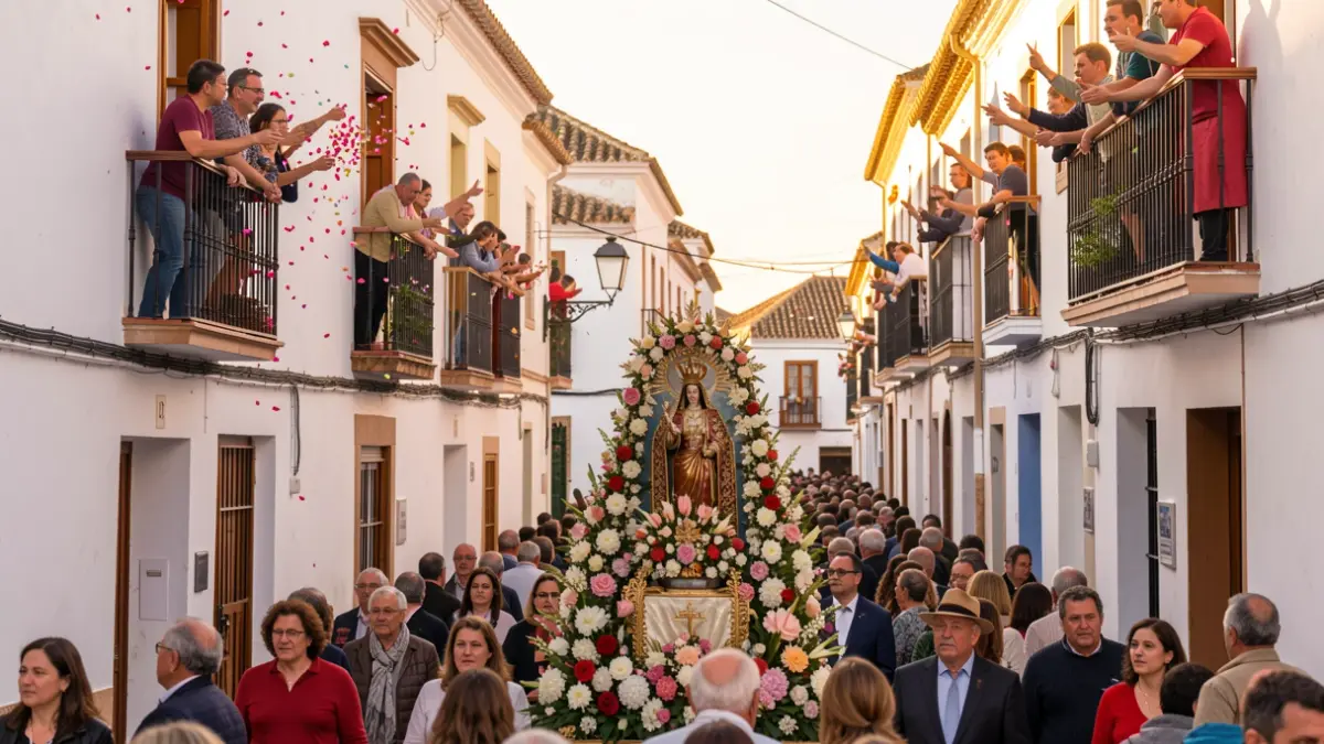Imagen de la procesión de la Virgen de las Maravillas en Maro.