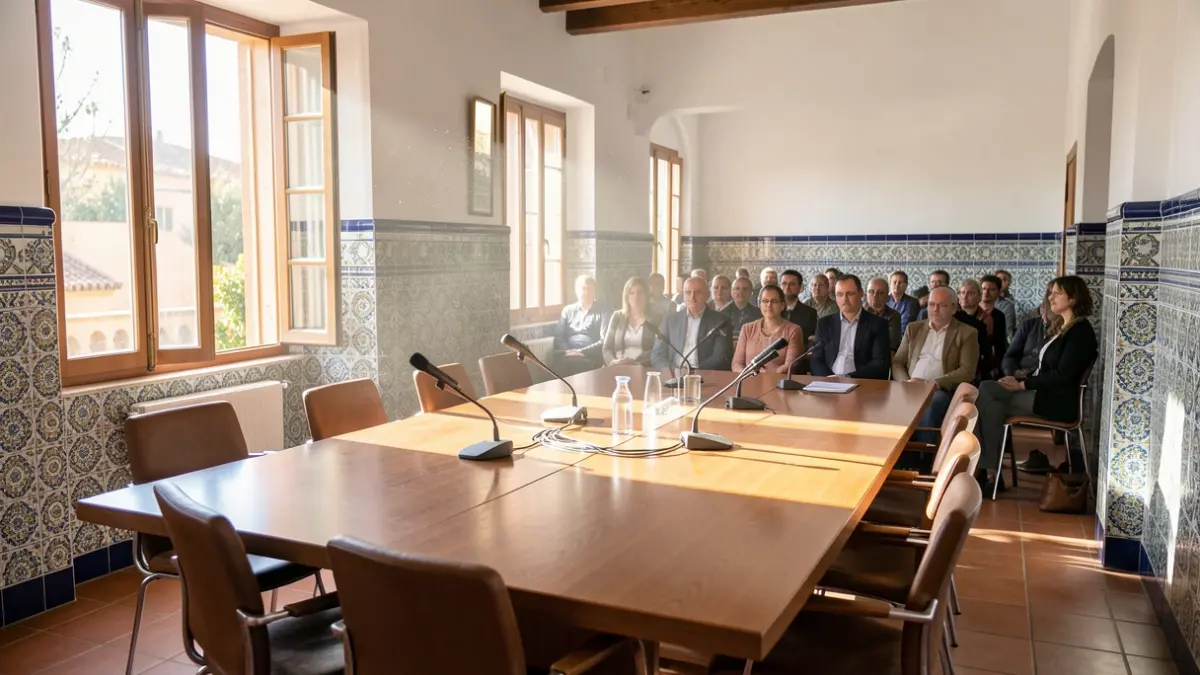 Imagen genérica de una sala de reuniones institucional en Andalucía.
