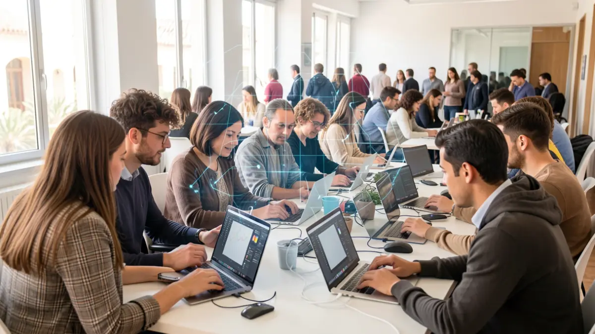 Imagen de un taller de diseño con inteligencia artificial en Huelva.